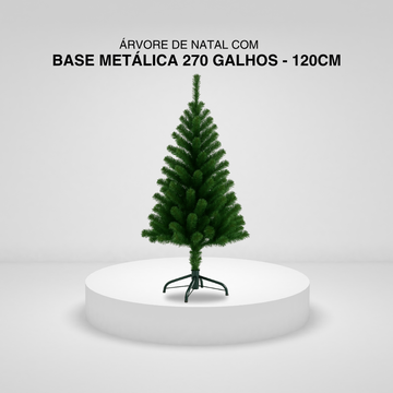 Árvore de Natal com Base metálica 270 Galhos - 120cm