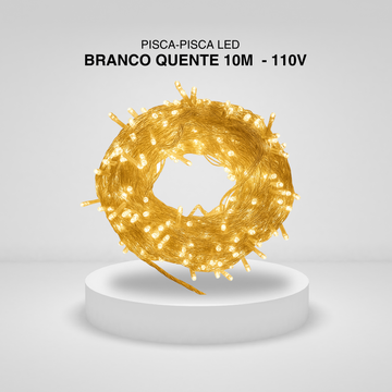 Pisca‑pisca Led Branco Quente 10M - 110V