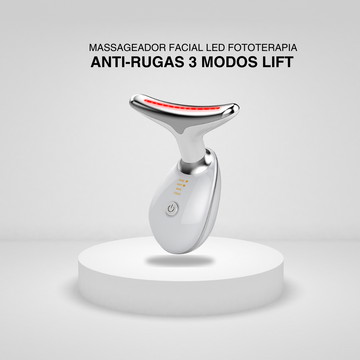 Massageador Facial Led Fototerapia Anti-Rugas 3 Modos Lift