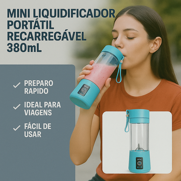Mini Liquidificador Portátil Recarregável 380ml