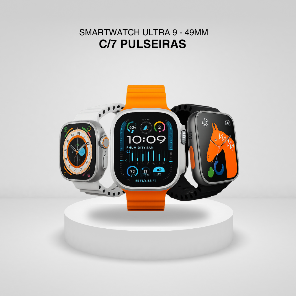 Smartwatch Ultra 9 - 49mm c/ 7 Pulseiras