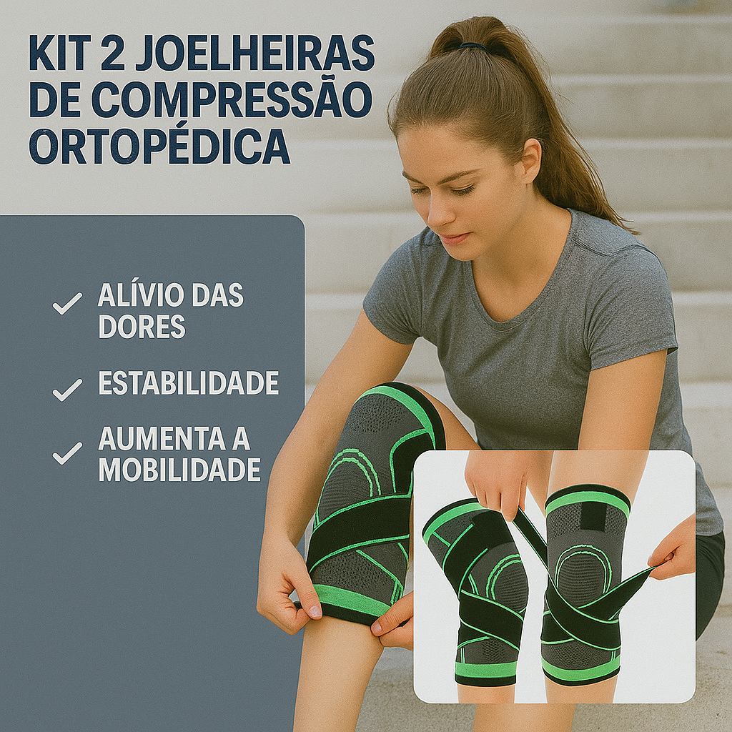 Kit 2 Joelheiras de Compressão Ortopédica