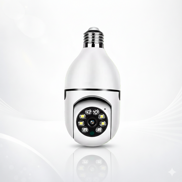 Câmera Lâmpada de Segurança Wi-fi Visão Noturna 360º
